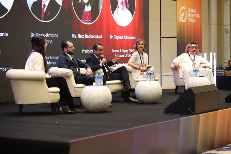 A panel discussion on the GIF stage at GIF Georgia 2025.